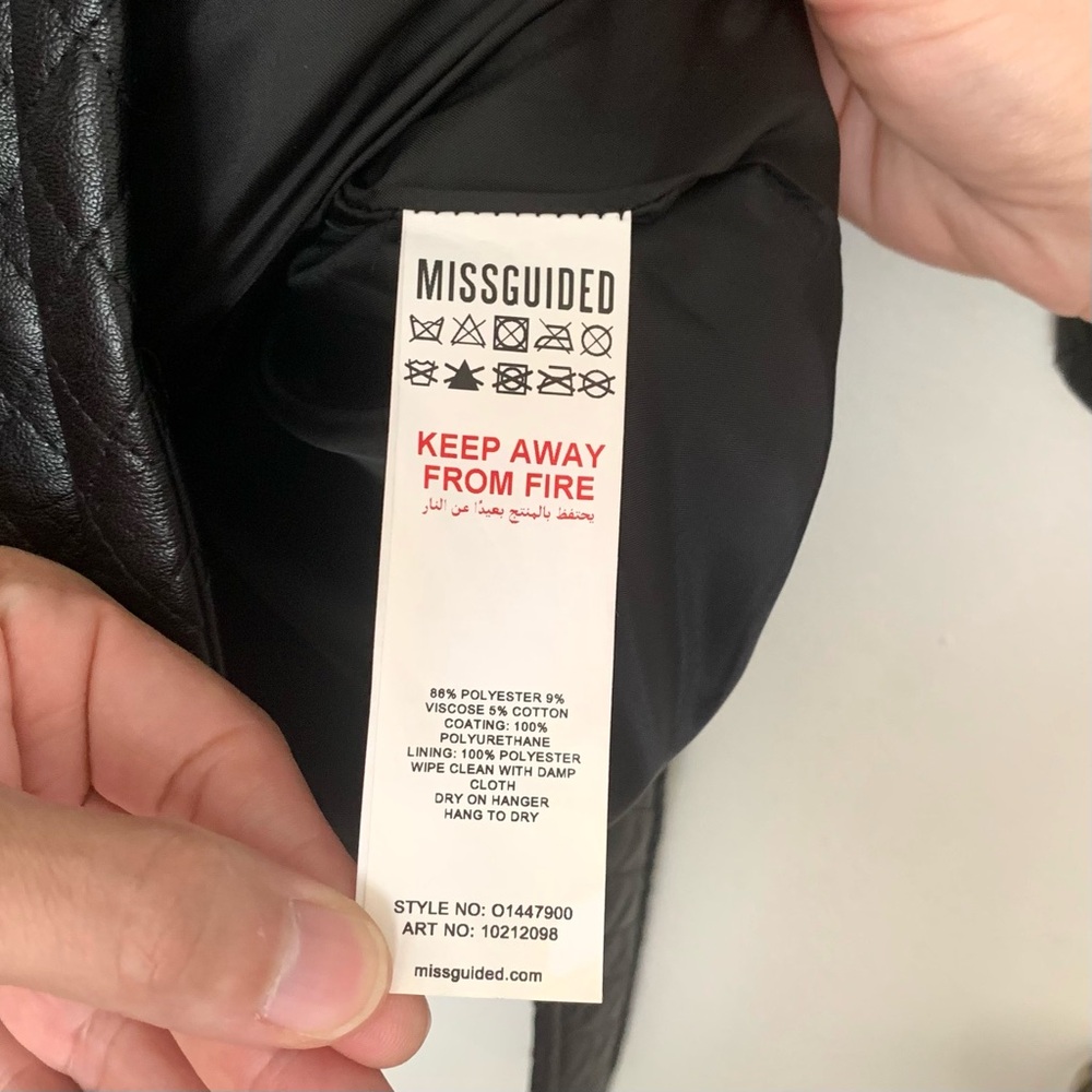 MISSGUIDED Black Faux Leather Coat - Picture 7 of 8